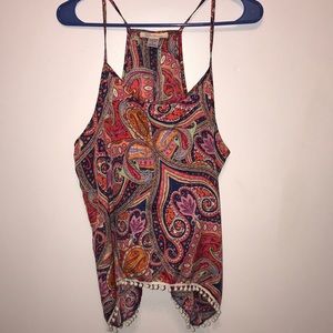Paisley printed Tank Top with slit on the back